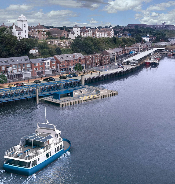 A computer generated image of the proposed new ferry landing in North Shields
