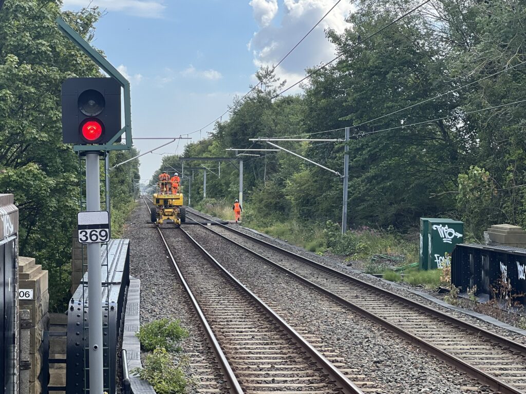 An image of Metro tracks and signals