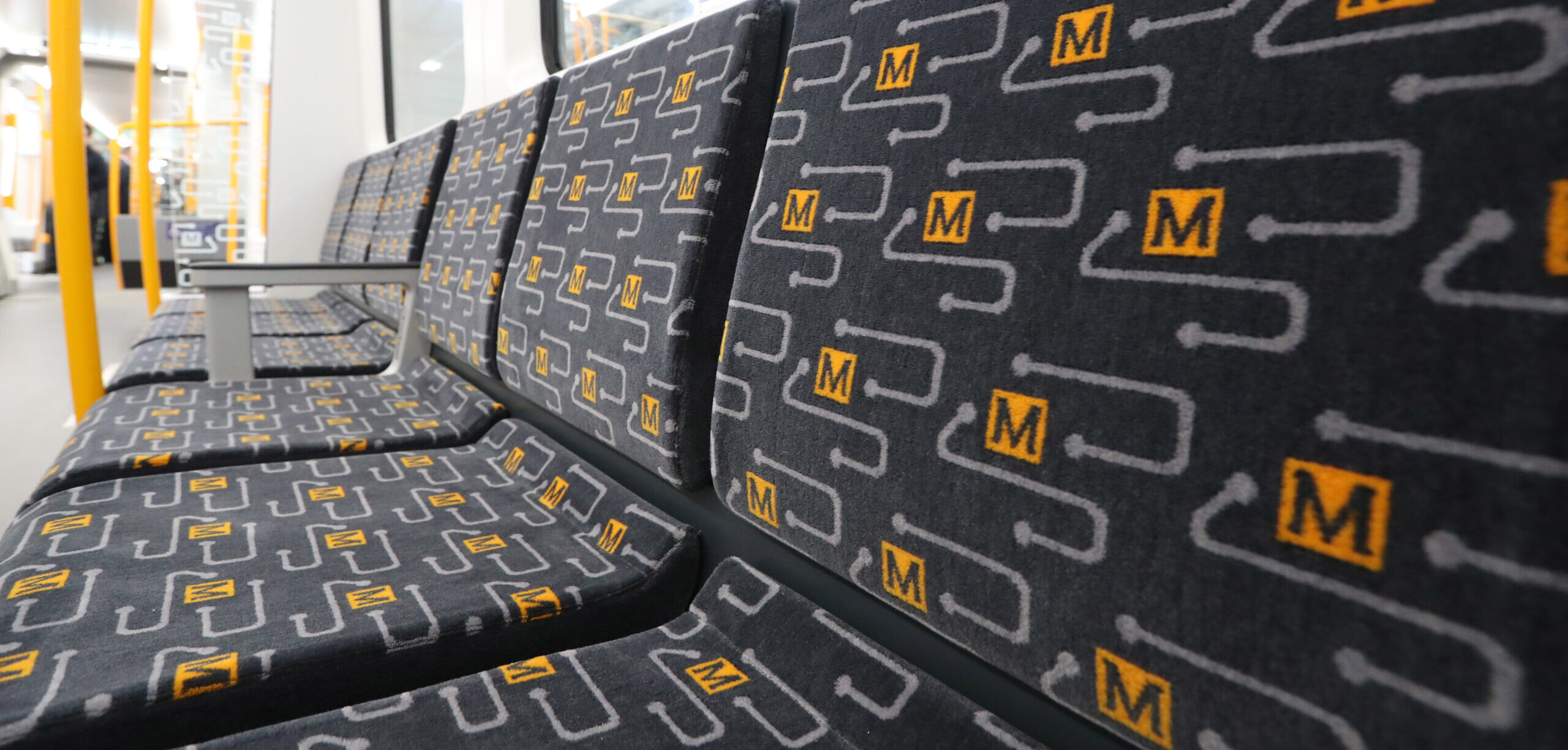 An image showing seats on a new Metro train