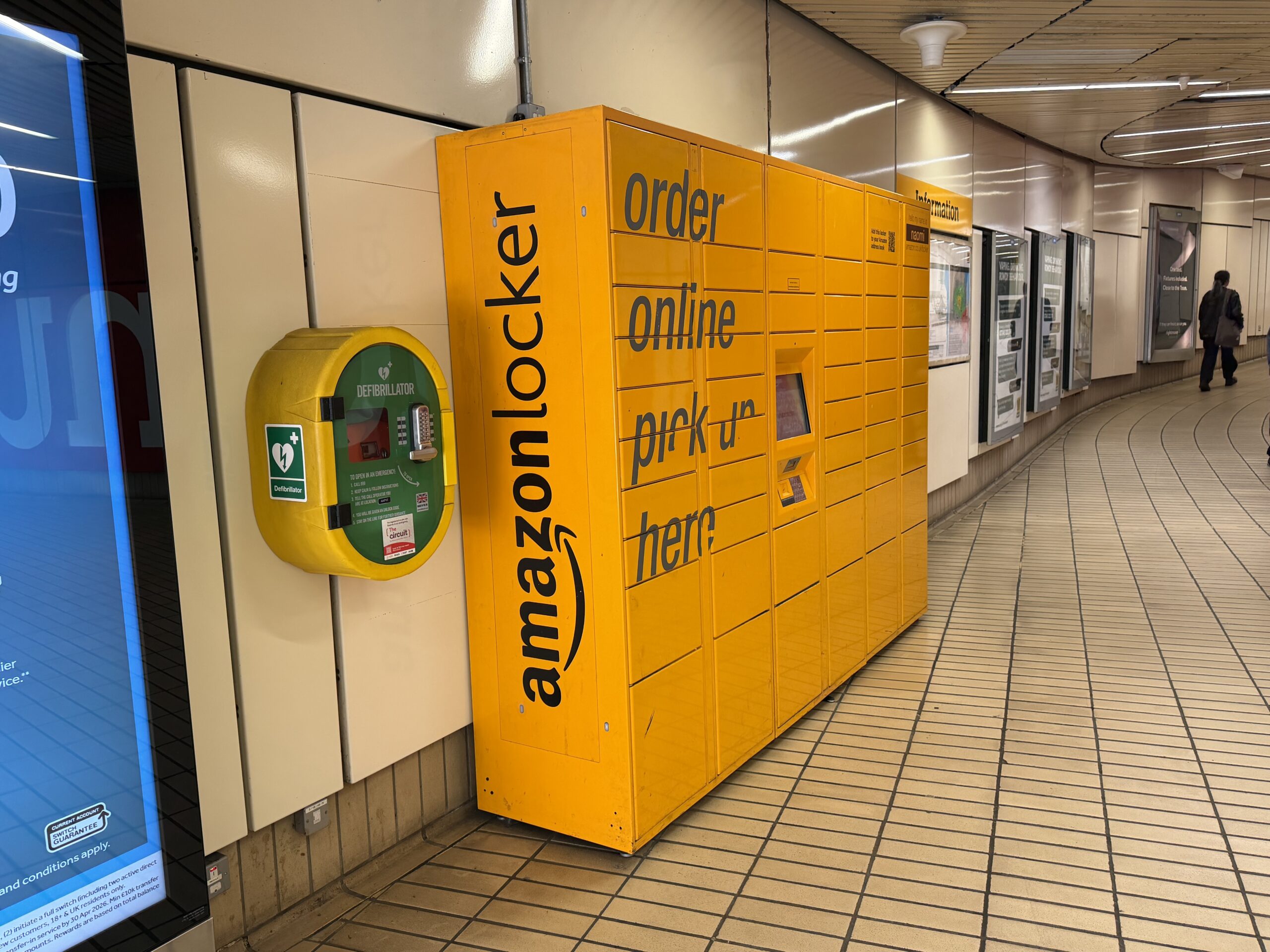 Amazon locker at a Metro station