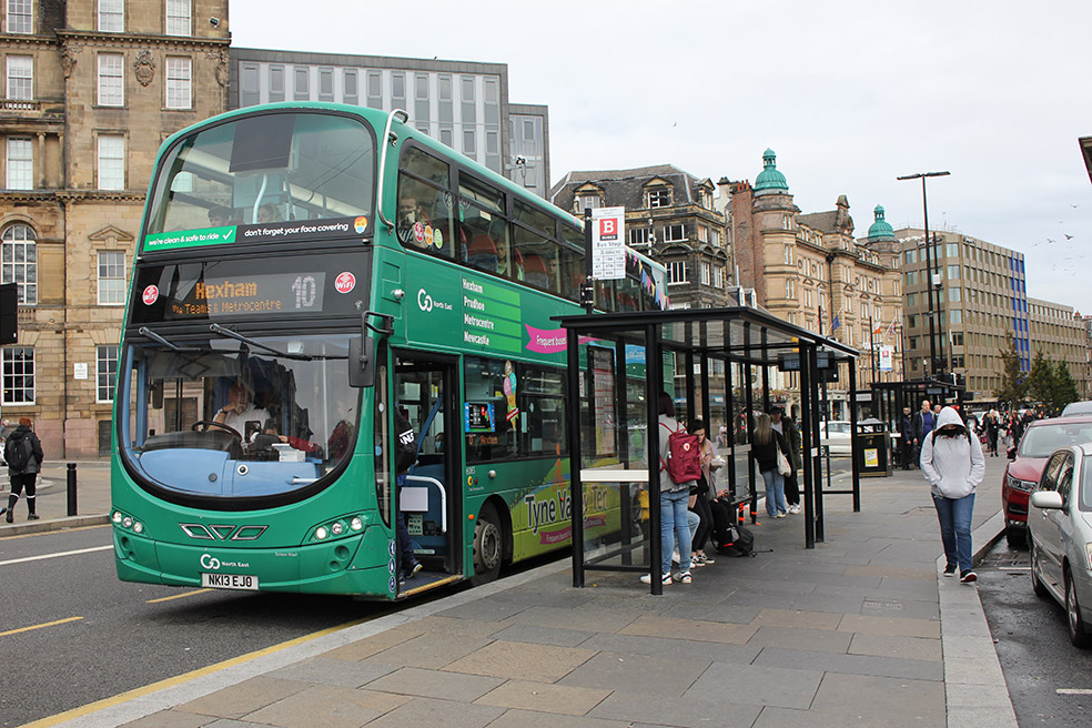 A bus shelter in Newcastle